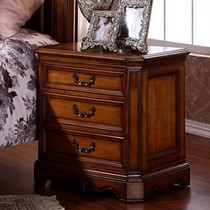 广兰美式实木床头柜, WMO08227-5新潮古典桦木卧房装饰储物柜