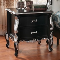 风飞扬优质橡木雕花床头柜,多功能奢华卧室储物柜,型号:ym-712