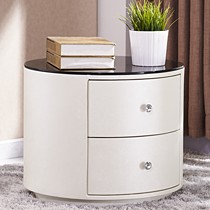 六家铺家具经典白色床头柜,多功能卧室床边储物柜,型号:LC-995