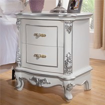 风飞扬奢华新古典床头柜,立体雕花手工描银床头柜实木打造,货号ym-763