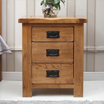 源氏木语橡木美式乡村床头柜,仿古色功能储物床头柜纯实木用料,货号Y0113