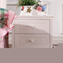 优家优乐经典奶白色床头柜,韩式田园边柜烤漆罗马柱设计元素,型号: 9910