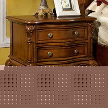 鹏叶品牌美式乡村橡胶木床头柜,2门雕花经典欧式床边柜,型号: A038床头柜