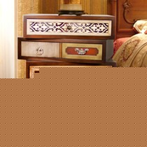 优梵艺术地中海床头柜,卢瓦尔可旋转实木家具,经典撞色储物柜S01G0103