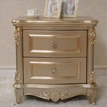 新古典雕花床头柜,梵可可奢华香槟色床头柜,型号: l-02卧室可定制橡木床边柜
