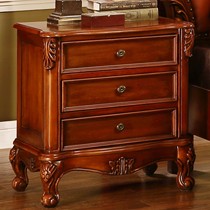 精美手工雕花床头柜,广兰家具美式乡村抽屉柜,HX0962实木床头柜