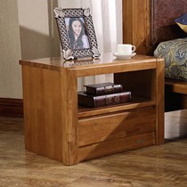 现代中式水曲柳床头柜,型号: DS4065050卧室镂空式收纳柜,华日家居浅栗色床边柜