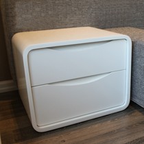 住意家居烤漆床头柜,纯白简约床头柜,双抽屉储物柜型号: jo-n-002