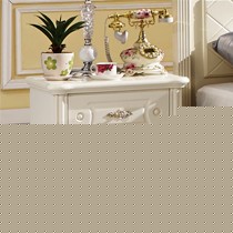 象牙白雕花欧式床头柜,富创精致板式收纳柜,对称设计环保A200储物柜