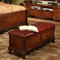 广兰家具实木成人卧房床尾凳,美式乡村风格床边凳, GY0837组装凳