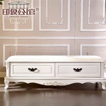 纯实木雕花床榻,印象公馆欧式床尾凳,哑光描银床尾几,型号: 3000床尾榻