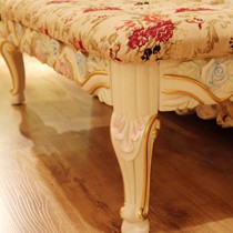 法姿彤G3床尾凳,欧式床榻碎花布艺,全实木雕花床尾几,型号: 8801床尾凳2