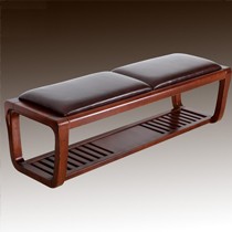 水曲柳床尾凳,光明家具现代简约换鞋凳,型号: 16519A枣红色皮面床尾凳