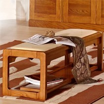 光明家具橡木床尾凳,光滑转角穿鞋凳,简约现代118-13102床尾凳