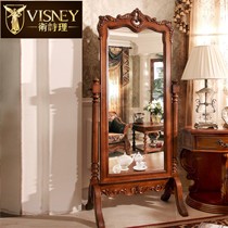 复古欧式雕花穿衣镜,樱桃木落地式全身镜,型号: 10079M7