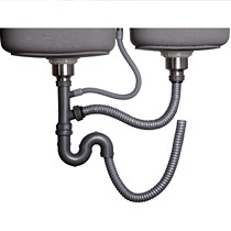 KAWAL/邦龙水槽下水管,双槽下水器,厨房不锈钢多功能下水槽配件