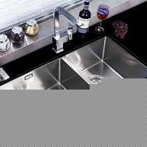 ls206系列不锈钢环保消声水槽,乐唯拉丝双槽防潮无铅水龙头厨盆