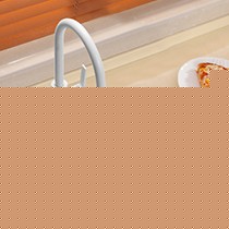 乐唯麻白色圆形单槽洗碗池,石英石一体抗压厨房水槽