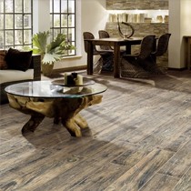 金意陶中式田园仿木纹瓷砖,灰棕色防滑地砖,型号: K122880MA