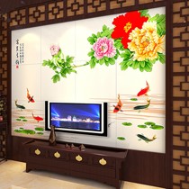 楼兰精雕幻彩中式瓷砖,打造古香古色的电视背景墙,货号LLB002