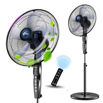 Airmate/艾美特可伸缩电脑控制落地扇,双中圈扇网全铝壳家用电风扇