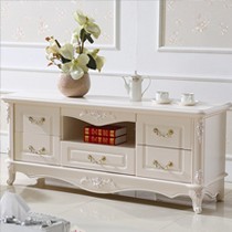 欧式简约橡木喷漆电视柜,金天龙象牙白合金环保进口实木电视柜