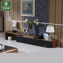 汉卡简约中式免漆板式电视柜,艺术箱框结构玻璃电视柜,型号: HK-M-TV008