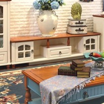 铂森地中海板式电视柜,象牙白实木框电视柜,型号HZY-9150