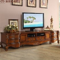 雅居格橡木框板式电视柜,美式乡村雕花喷漆电视柜,型号0F9101
