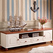 和购橡木地中海电视柜,抽象图案完美双色拼接电视柜,货号 D220