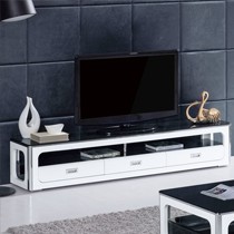 现代简约客厅电视柜,型号: AV516AA黑白烤漆钢化玻璃地柜,联邦可储物影视柜