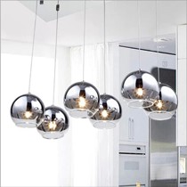乐美之家创意现代意大利吊灯,银色玻璃镀铬LED灯具,LMZJ1044