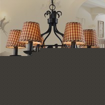 美然灯饰复古布艺吊灯,精致铁艺美式吊灯,型号M1011-6HA