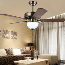 森林风玻璃灯罩仿古吊扇灯,餐厅地中海吊灯LED节能,型号: 8424