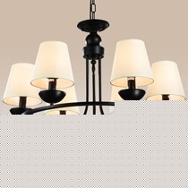 Epinl美式家居铁艺吊灯,XD201305磨砂亚麻8头布艺节能灯饰