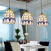 地中海风清新纯美三头吊灯,玻璃灯罩铁艺餐厅吊灯,快帝灯具SW567