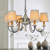 凯萨罗灯树脂小鸟吊灯,9021-6H仿锈色铁艺灯具,杏色布艺吊灯