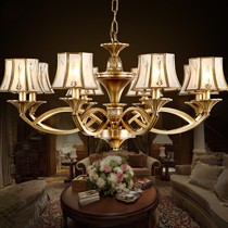龟兔客厅欧式奢华吊灯,优质全铜8头灯饰,20~30㎡照射范围灯具
