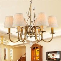 迪圣奇铁艺喷漆磨砂客厅吊灯,1601布艺灯罩传统铁艺灯,仿古烤漆客厅吊灯