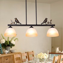 惠特曼渐变玻璃餐厅吊灯,创意小鸟铁艺烤漆吊灯,型号: HX2012