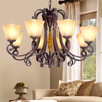 逸品凡尚8033喷漆磨砂铁艺吊灯,复古拉丝防锈客厅灯具,磨砂灯罩多头吊灯