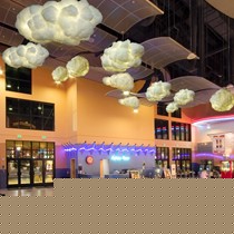 沃嘉白色云朵吊灯,布艺手工编织创意吊灯,高分子聚合物LED室内灯