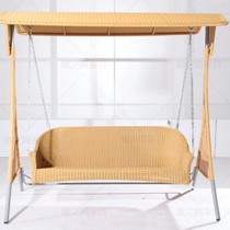 幽之腾家具YZT-E007双人手工藤编吊椅,抗风顶棚防滑脚撑摇篮椅