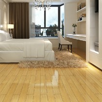 浩邦俄罗斯枫桦木纯实木地板,淡黄色高光亮面简约优雅,凹凸T型平扣锁槽