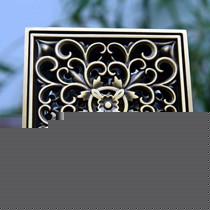 雕花仿古纯铜地漏,多灵卫生间地漏防臭芯,全自动封闭式方形地漏