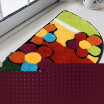 DADA半圆形儿童地毯,七色花图案DA7019D地垫,植绒材质超强吸水卫浴地垫