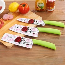 HOTMART澳玛特牌陶瓷烤漆刀具,HM1011型不锈钢菜刀,精美花开富贵饰面