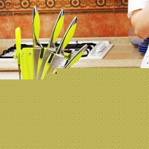 精美锋利厨房刀具,张小泉典雅绿不锈钢套刀六件套货号DC014