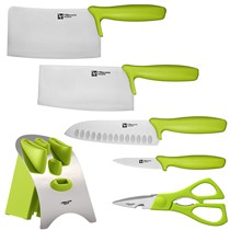 美珑美利不锈钢厨房刀具,时尚炫彩两色款式,BKBS2815A7组合刀具