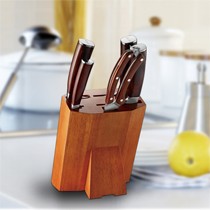 纯手工水磨开刃刀具,爱仕达高硬度彩木套刀,钼钒钢切菜刀型号902606